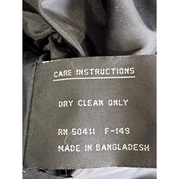 Vintage Fleet Street Black Long Coat Drawstring Waist 80s 90s Retro Womens XL - Picture 10 of 12